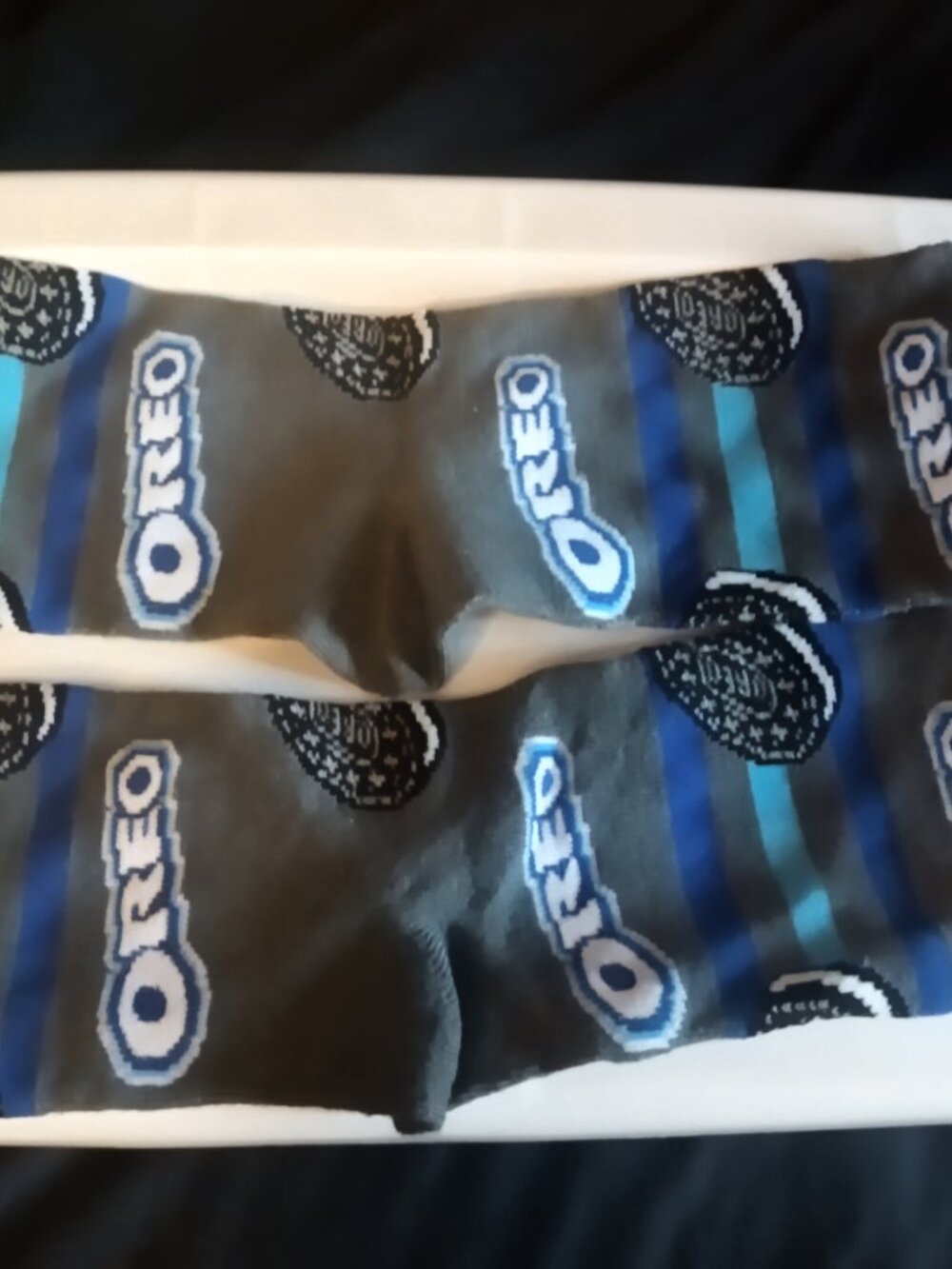 GRAY OREO COOKIES CREW SOCKS SIZE 6 - 9